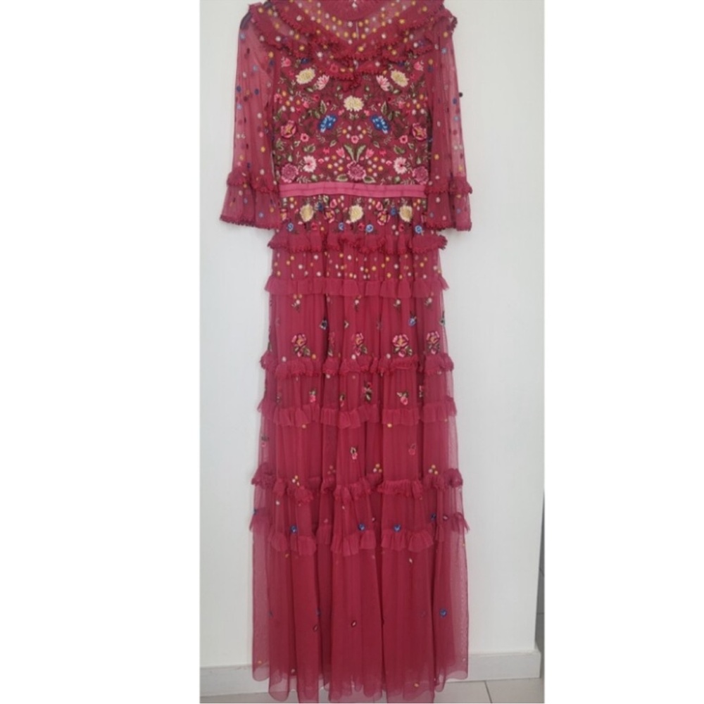 BHLDN Needle and Thread Red Pandora maxi dress gown xs small 2 4 - Picture 9 of 12